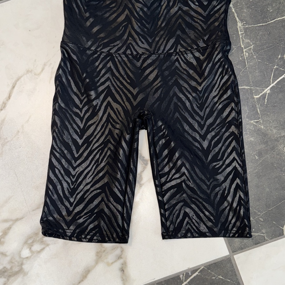 SPANX Zebra Patterned Biker Shorts